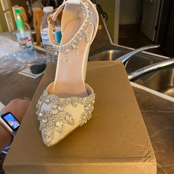 White Wedding Heels - Picture 3 of 3